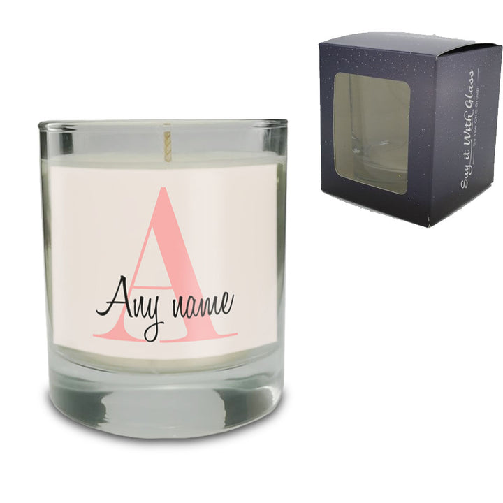 Vanilla Scented Candle with Initial and Name Label Image 2