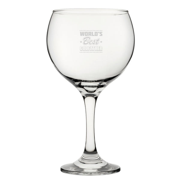 World's Best Godfather - Engraved Novelty Gin Balloon Cocktail Glass Image 1