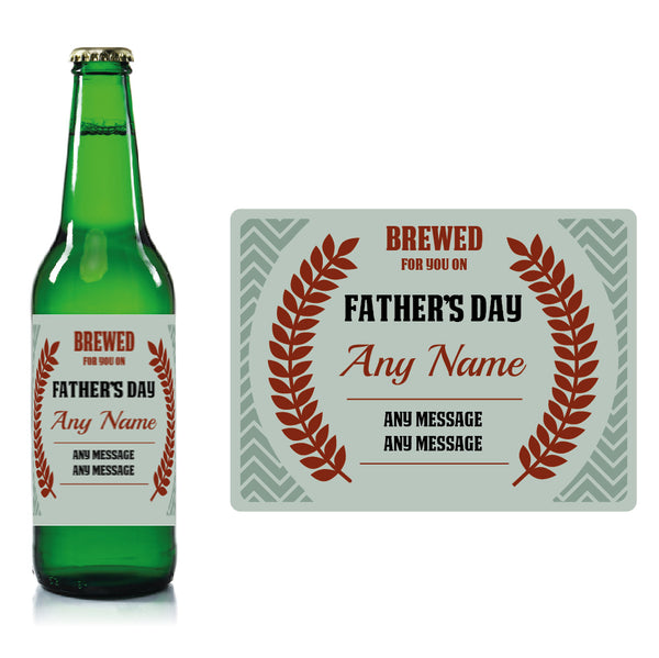 Personalised Fathers day beer bottle label Pale Blue - Corn Ears Image 1