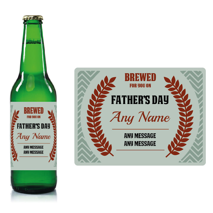 Personalised Fathers day beer bottle label Pale Blue - Corn Ears Image 2