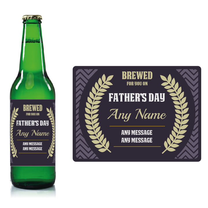 Personalised Fathers day beer bottle label Deep Purple - Corn Ears Image 2