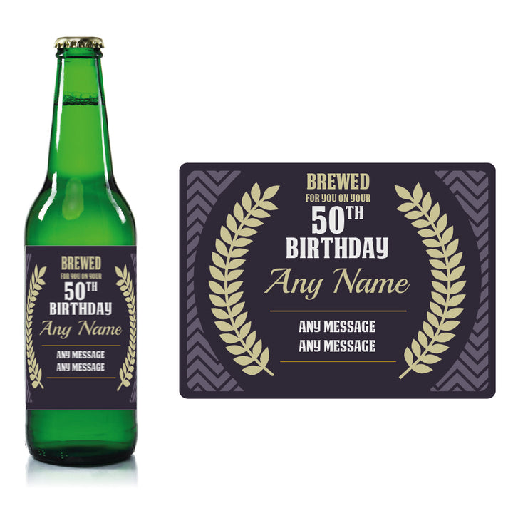 Personalised Birthday beer bottle label Deep Purple - Corn Ears Image 2