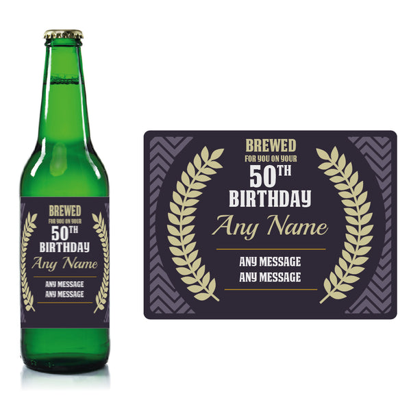 Personalised Birthday beer bottle label Deep Purple - Corn Ears Image 1