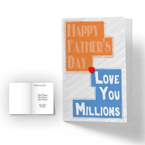 Personalised Happy Fathers Day Card - Love you Millions Image 1