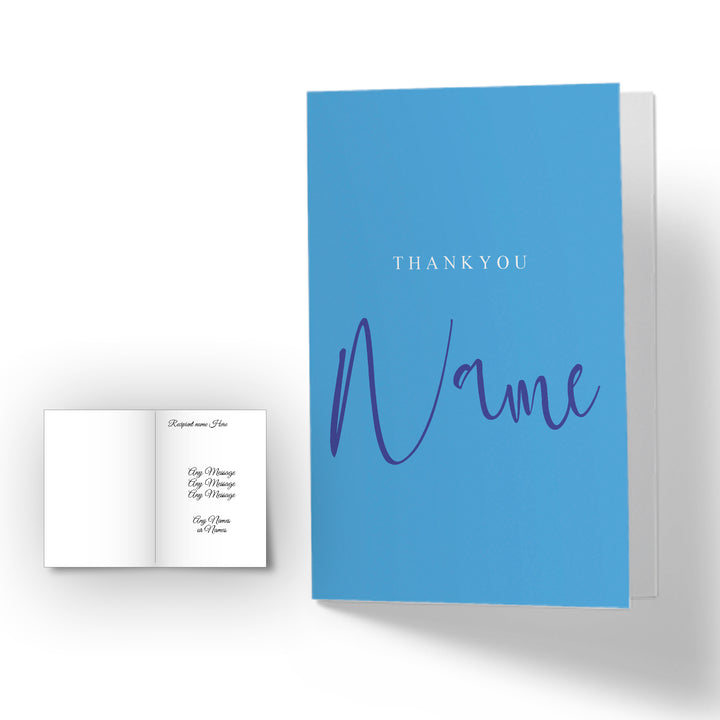 Personalised Thankyou -plus any name- Card - Blue Image 2