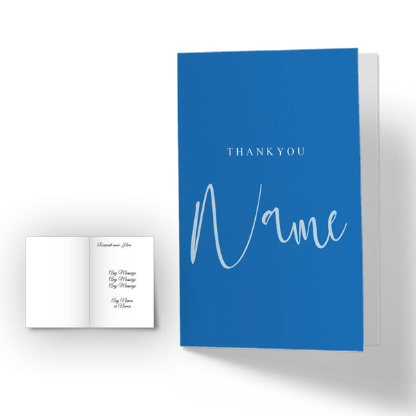 Personalised Thankyou -plus any name- Card - Dark Blue Image 1