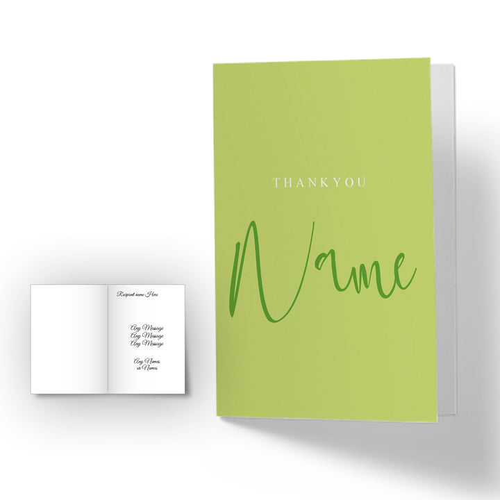 Personalised Thankyou -plus any name- Card - Lime Image 2