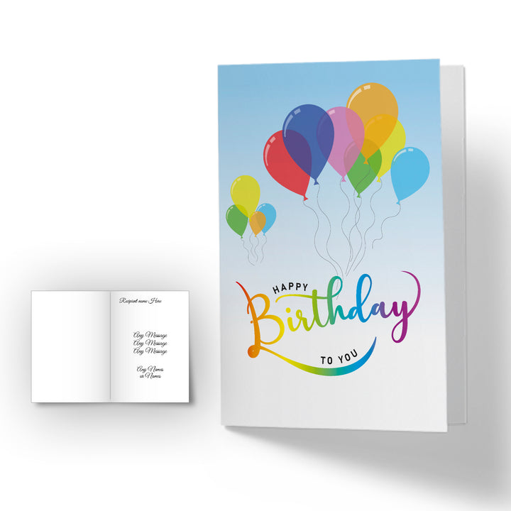 Personalised Happy Birthday Card - Balloons Image 2