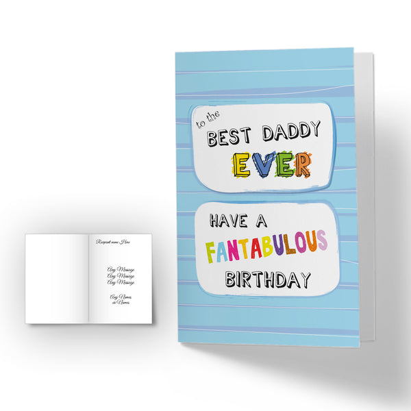 Personalised Happy Birthday Card - Best Daddy Ever Image 1