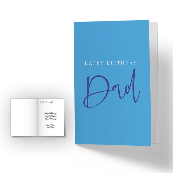 Personalised Happy Birthday Dad Card - Blue Image 1