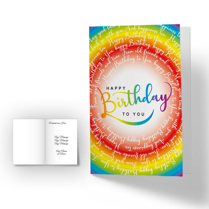 Personalised Happy Birthday Card - Rainbow Image 2
