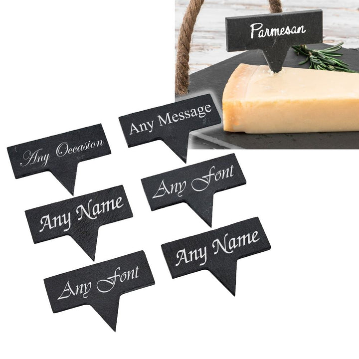 Personalised Engraved Slate Cheese Marker - Set of 4 Image 2