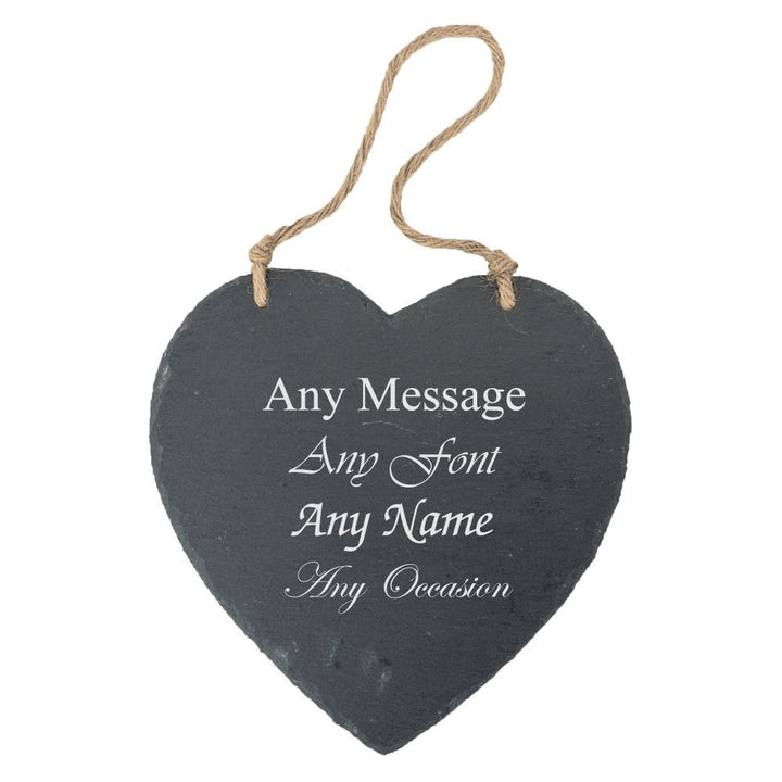Personalised Engraved Large Heart Hanging Slate Notice and Menu Board Image 2