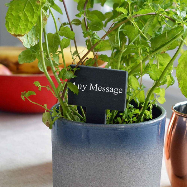 Personalised Engraved Square Head Slate Plant and Herb Tag - Set of 6 Image 1