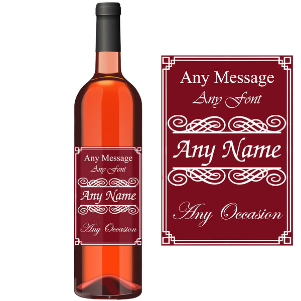 Red Coloured Wine Bottle Label Image 1