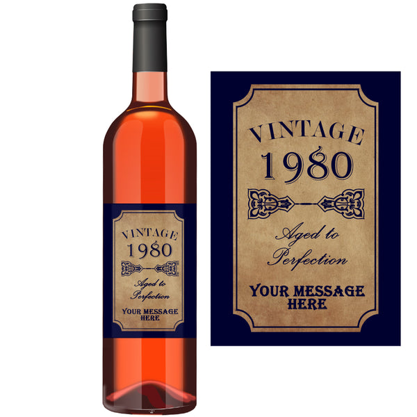 Wine Bottle Label with Vintage Aged to Perfection Design Image 1