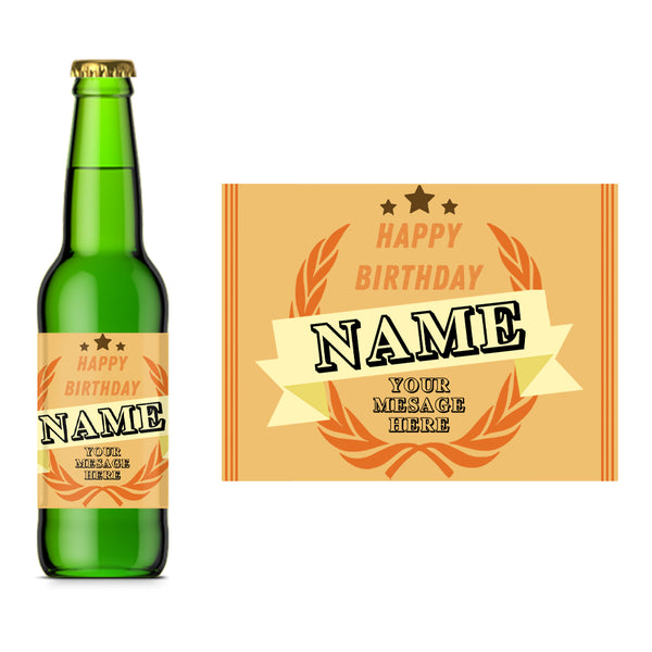 Beer Bottle Label with Birthday Banner Design Image 1