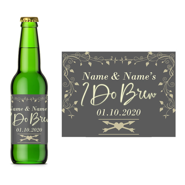 Beer Bottle Label with I Do Brew Design Image 1
