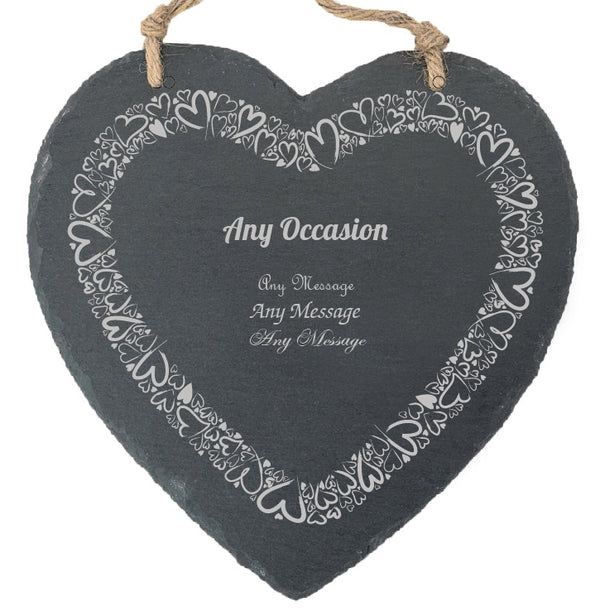 Personalised engraved Memo Board - Heart-filled Border Image 1
