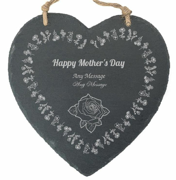 Personalised engraved Mothers Day, Rose Memo Board - Wildflower Border Image 1