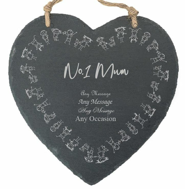 Personalised engraved Mothers Day,  No1 Mum Memo Board - Children Border Image 1