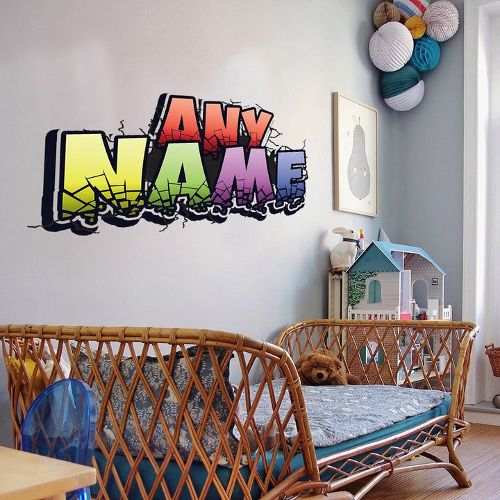 Personalised Large Multicoloured Graffit Sticker Perfect Large Decal For Walls, Bedrooms and More Simply Peel and Stick- 1000mm wide Image 2