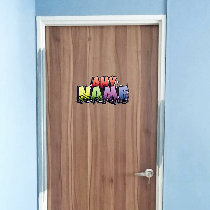Personalised Multicoloured Graffit Sticker Perfect For Bedroom Doors or Wall Any Name Printed Simply Peel and Stick - 300mm wide Image 1