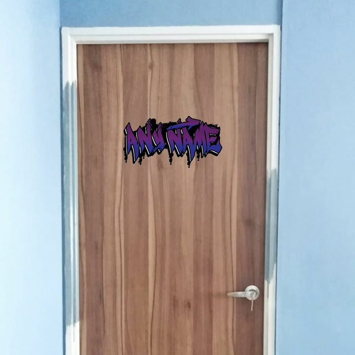 Personalised Purple and Blue Graffit Sticker Perfect For Bedroom Doors or Wall Any Name Printed Simply Peel and Stick - 300mm wide Image 2