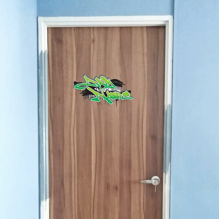 Personalised Green Graffit Sticker Perfect For Bedroom Doors or Wall Any Name Printed Simply Peel and Stick - 300mm wide Image 2