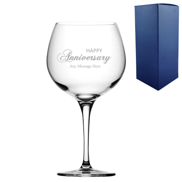Engraved Anniversary Gin Balloon, Gift Boxed Image 1