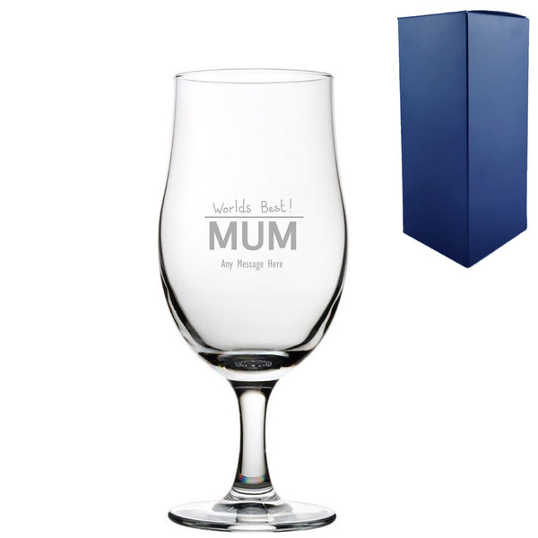 Engraved Mothers Day Draft Stemmed Beer Glass, Gift Boxed Image 1