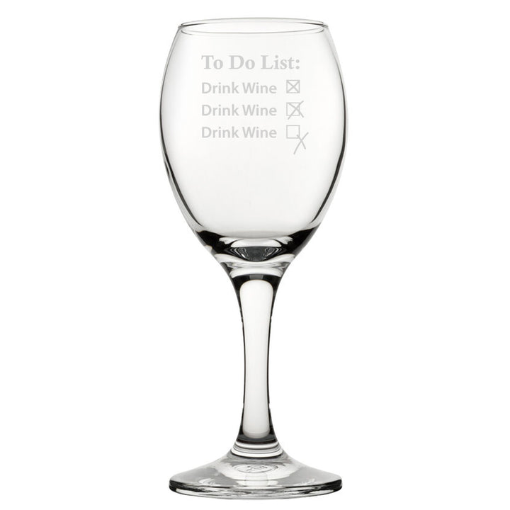 To Do List Drink Wine - Engraved Novelty Wine Glass Image 2