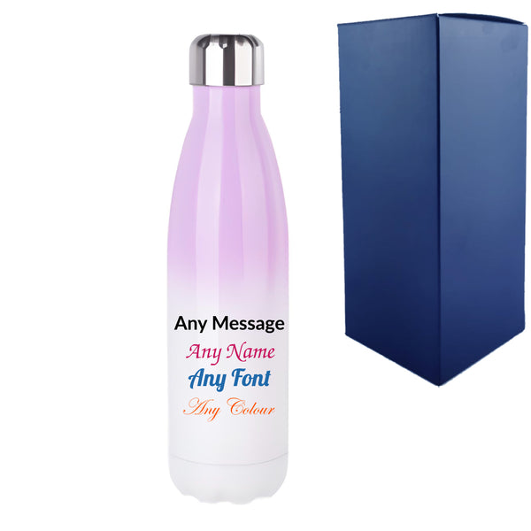 Printed Lilac Gradient Thermal Bottle, Any Message, Stainless Steel 500ml/17oz Image 1