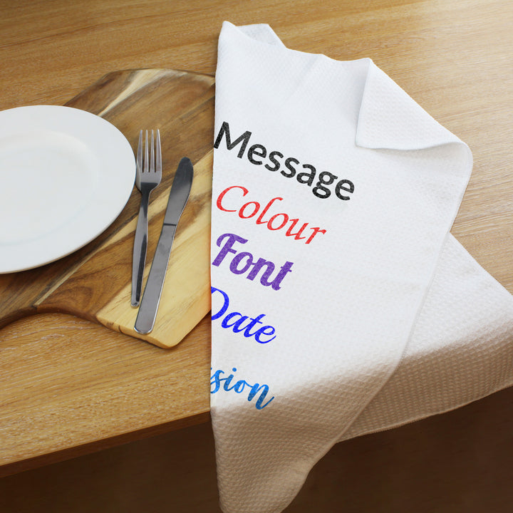Printed Tea Towel, Any Message,Any Font, Any Colour, Microfibre, 40x60cm Image 3