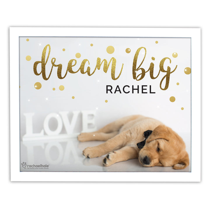 Personalised Rachael Hale Dream Big White Framed Print