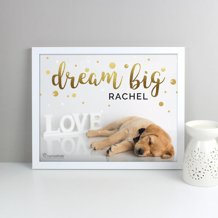Personalised Rachael Hale Dream Big White Framed Print