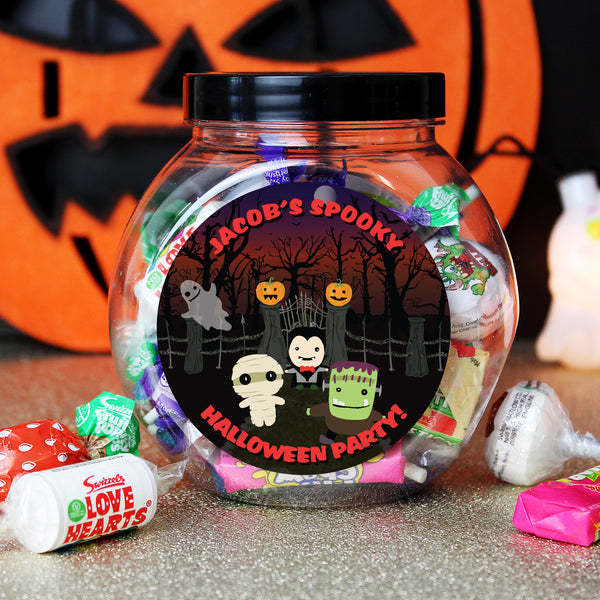 Personalised Halloween Characters Sweet Jar