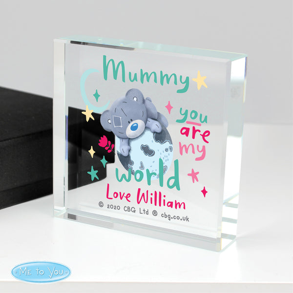 Personalised You Are My World Me To You Crystal Token
