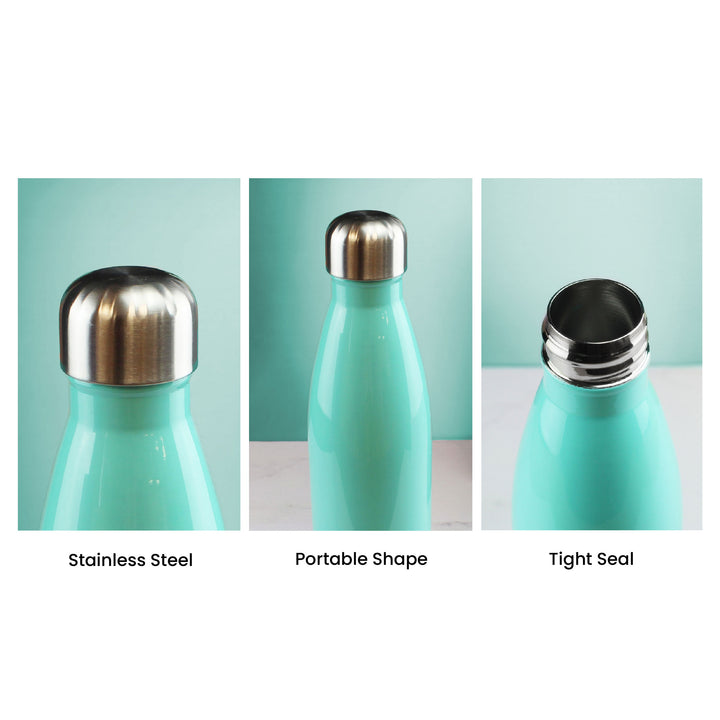 Printed Teal Thermal Bottle, Any Message, Stainless Steel 500ml/17oz Image 7