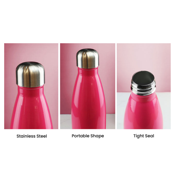 Printed Deep Pink Thermal Bottle, Any Message, Stainless Steel 500ml/17oz Image 7