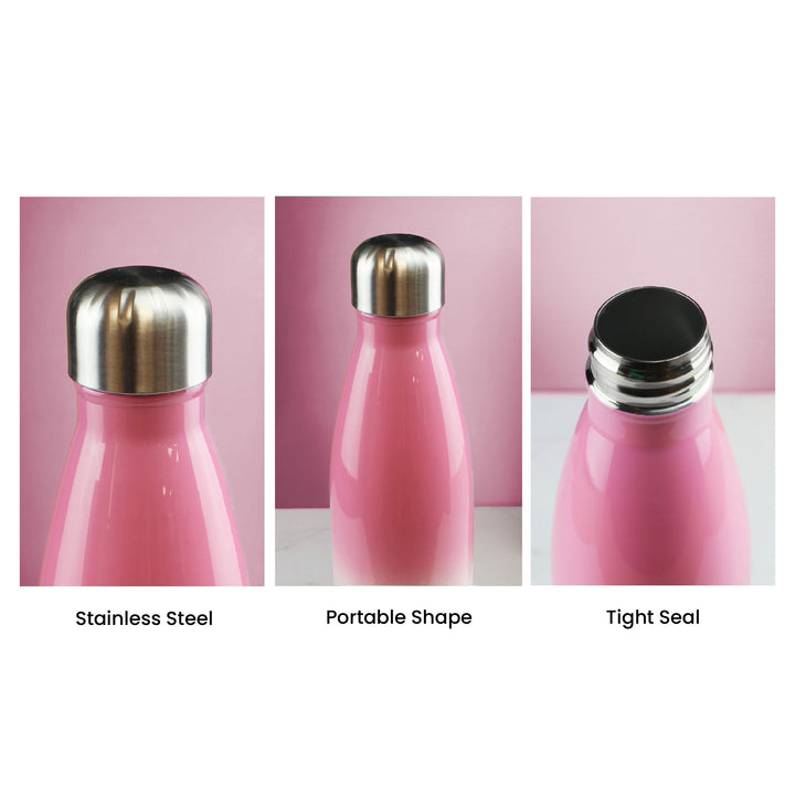 Printed Pink Gradient Thermal Bottle, Any Message, Stainless Steel 500ml/17oz Image 7