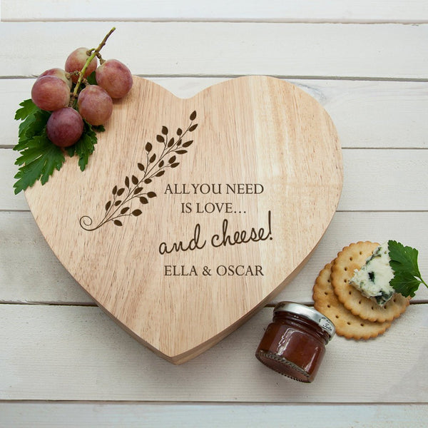 'All You Need is Love' Heart Cheese Board