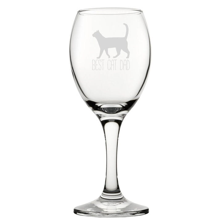 Best Cat Dad - Engraved Novelty Wine Glass