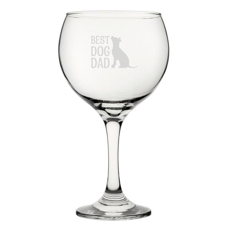 Best Dog Dad - Engraved Novelty Gin Balloon Cocktail Glass