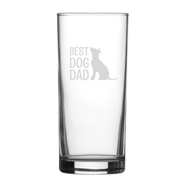 Best Dog Dad - Engraved Novelty Hiball Glass