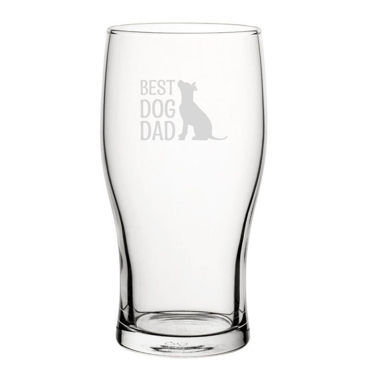 Best Dog Dad - Engraved Novelty Tulip Pint Glass