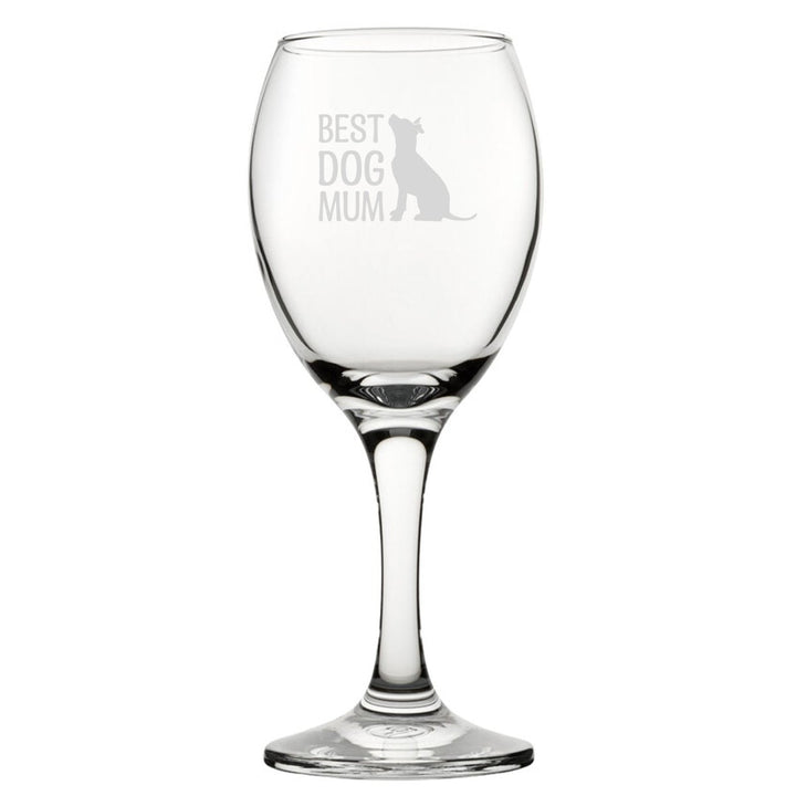 Best Dog Mum - Engraved Novelty Wine Glass