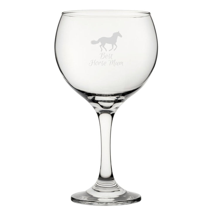 Best Horse Dad - Engraved Novelty Gin Balloon Cocktail Glass
