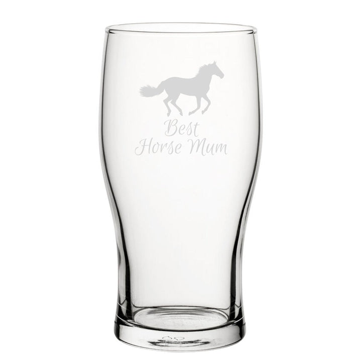 Best Horse Dad - Engraved Novelty Tulip Pint Glass