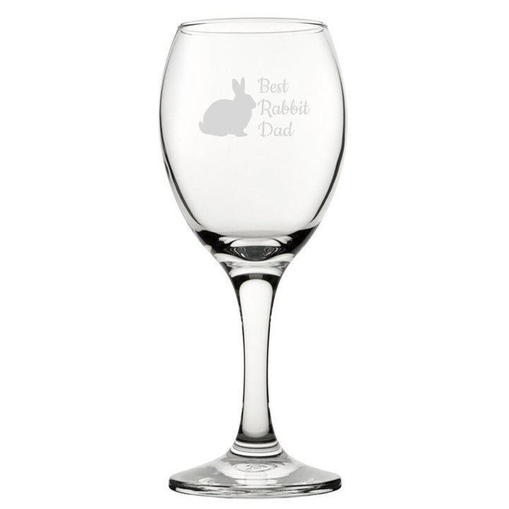Best Rabbit Dad - Engraved Novelty Wine Glass